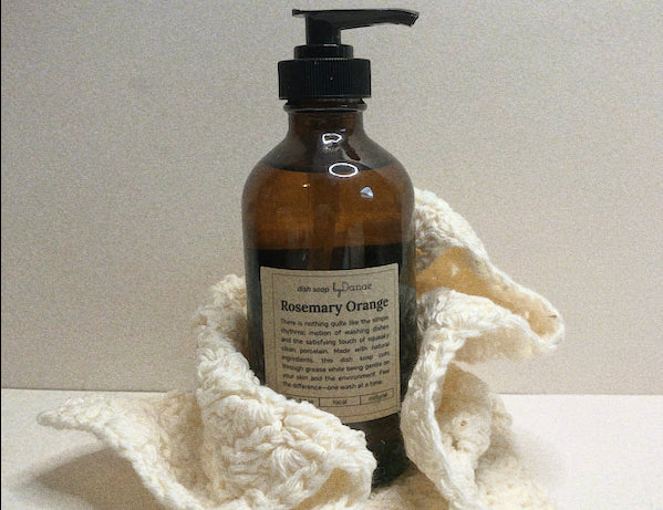 dish soap + cloth